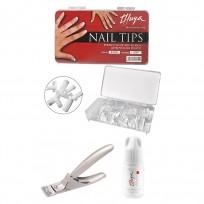 1 Caja De 200 Tips Uñas Thuya + Alicate Cortatips + Glue