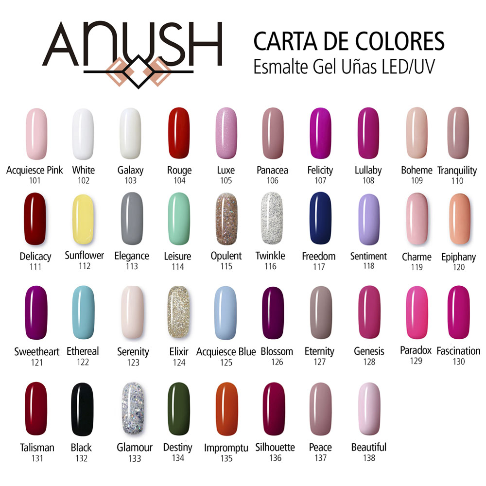 6 Esmaltes Semipermanentes Anush + Cabina UV - De Uñas