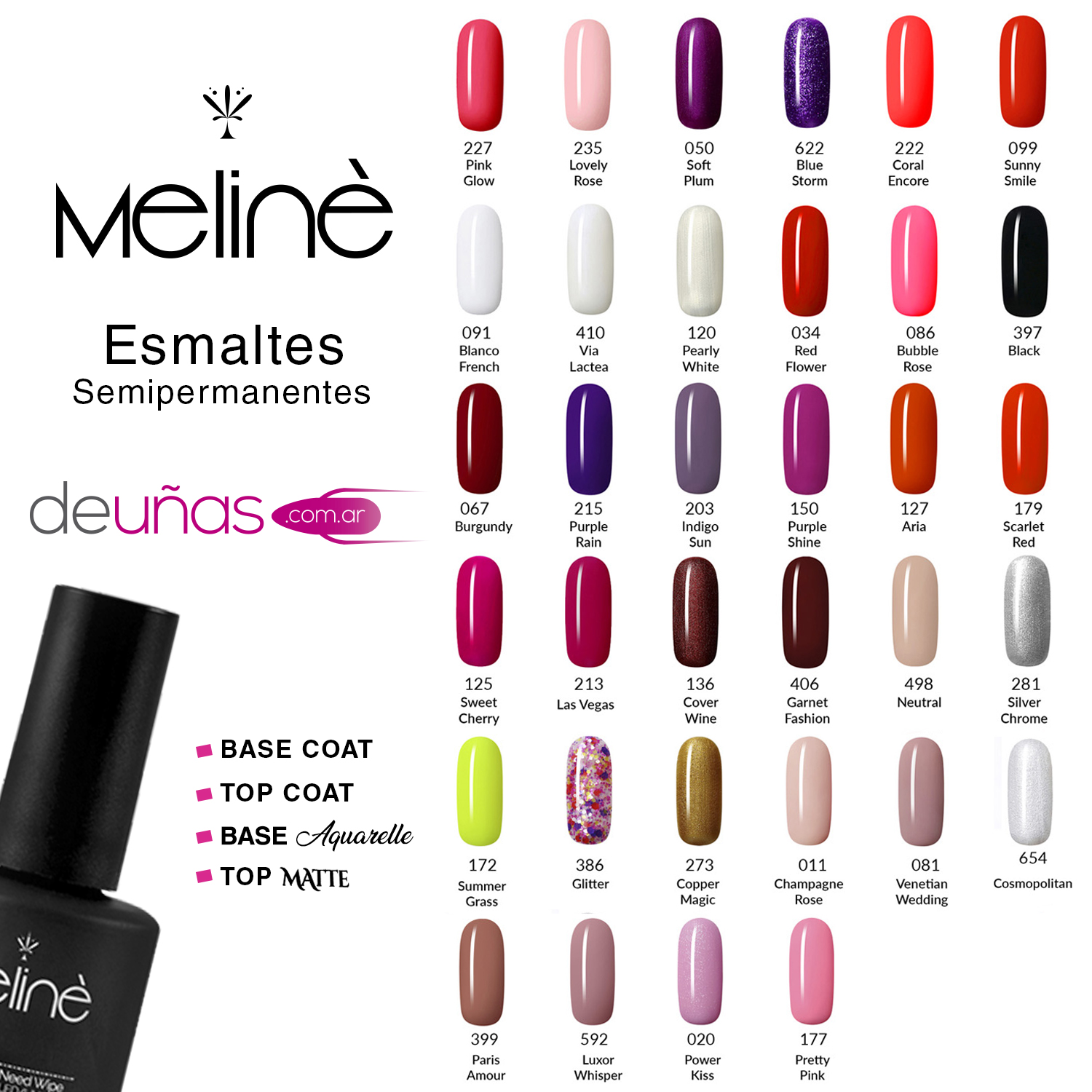 KIt 12 Esmaltes Meliné + Cabina UV + Herrramientas Para 