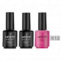 Kit 12x Esmaltes Meliné Semipermanentes + Base y Top