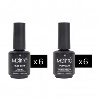 Kit Esmaltes Semipermanentes 6x Base Coat + 6x Top Coat x15ml Meline