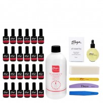 Kit 24x Esmaltes Semipermanentes Thuya + Removedor + 3x Limas + Aceite de Cutículas