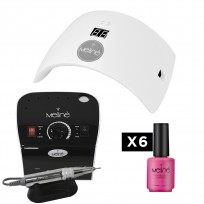 Torno Supreme Drill Meline + Cabina LED Nail Lamp + 6 Esmaltes Semipermanentes