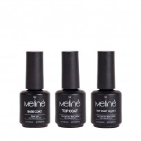 Esmaltes Base + Top Coat + Top Matte Semipermanente Meline