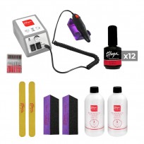 12 Esmaltes Semipermanentes Thuya + Torno Comfort Drill + Removedores y Accesorios